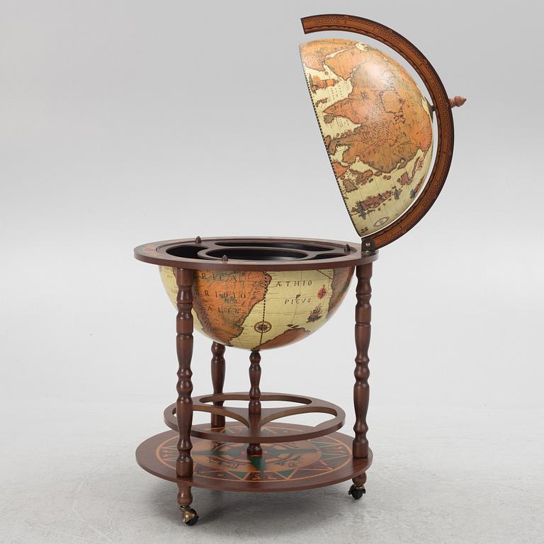 A globe bar cabinet, Zoffoli, Italy, end of the 20th century.