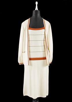 A 1980s wool dress with jacket by Yves Saint Laurent.