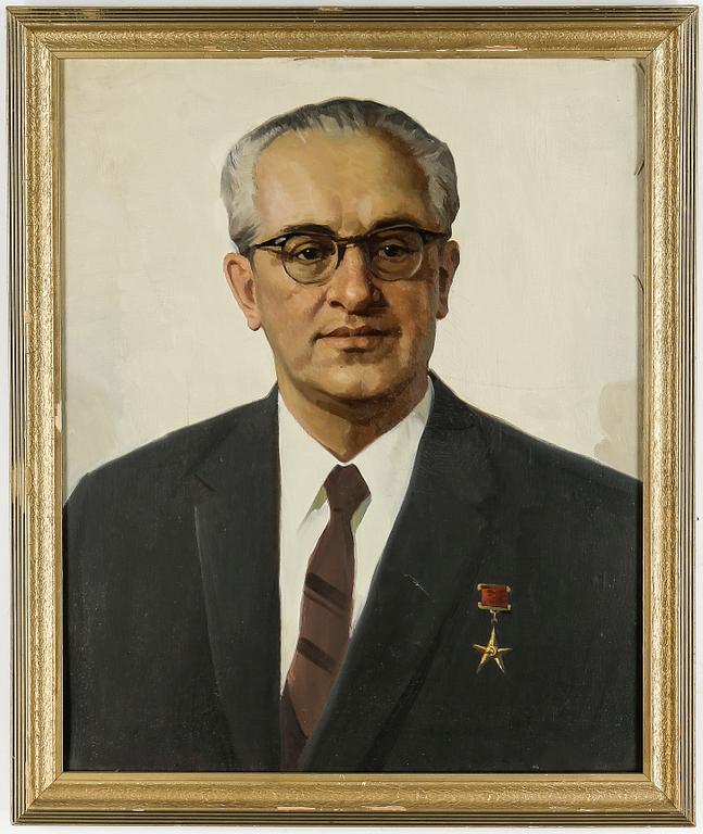 OKÄND KONSTNÄR, olja på duk 4 stycken, Sovjetryssland, 1970/80-tal.