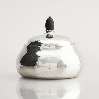 Georg Jensen, a sterling silver three-piece coffee set, Copenhagen, Denmark, after 1945, design no 80B and 80C.