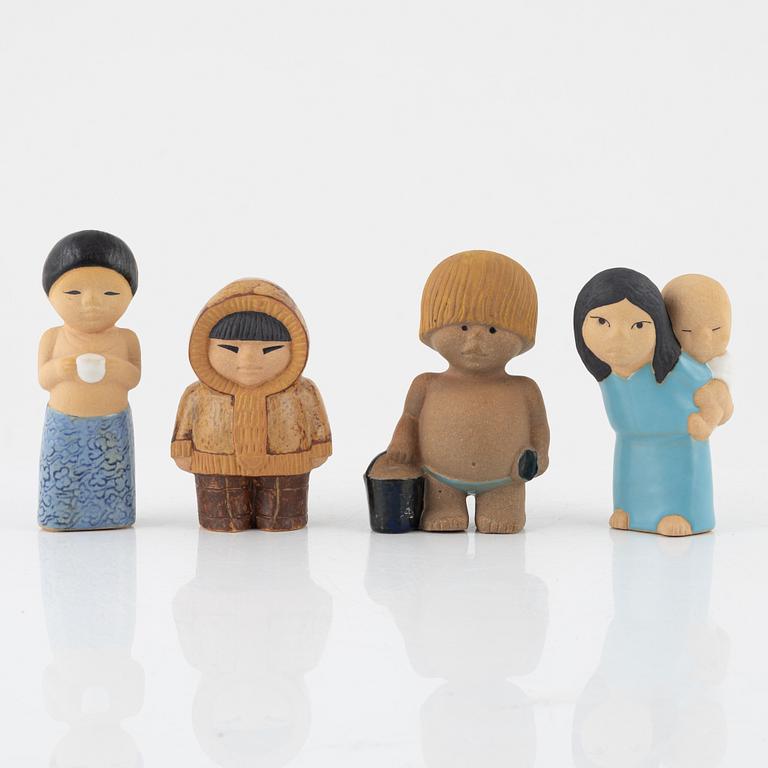 Lisa Larson, a set of eight figurines from the series 'All världens barn', Gustavsberg and Rörstrand.