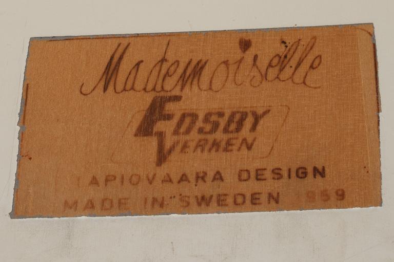 STOL, "Mademoiselle", Ilmari Tapiovaara, brännmärkt Edsbyn, Made in Sweden, 1960-tal.