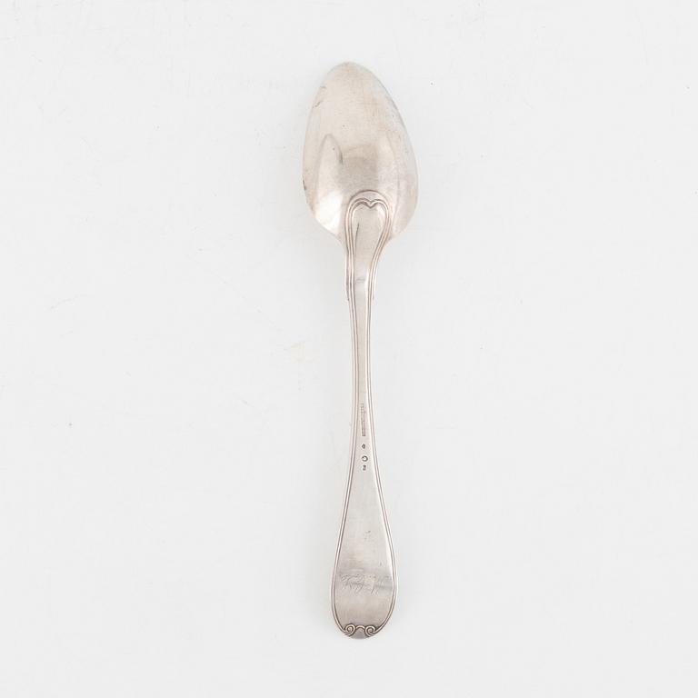 A Swedish Silver Serving Spoon, mark of Gustaf Möllenborg, Stockholm 1824.