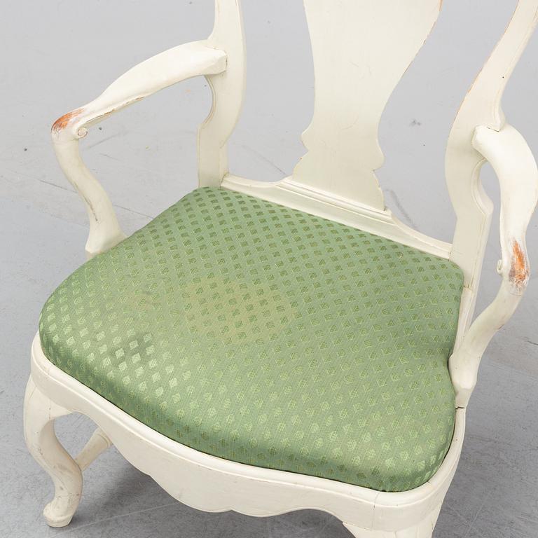 A pair of rococo armchairs, mid 18th Century.