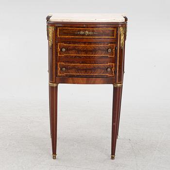 Bedside table, Louis XVI style, circa 1900.