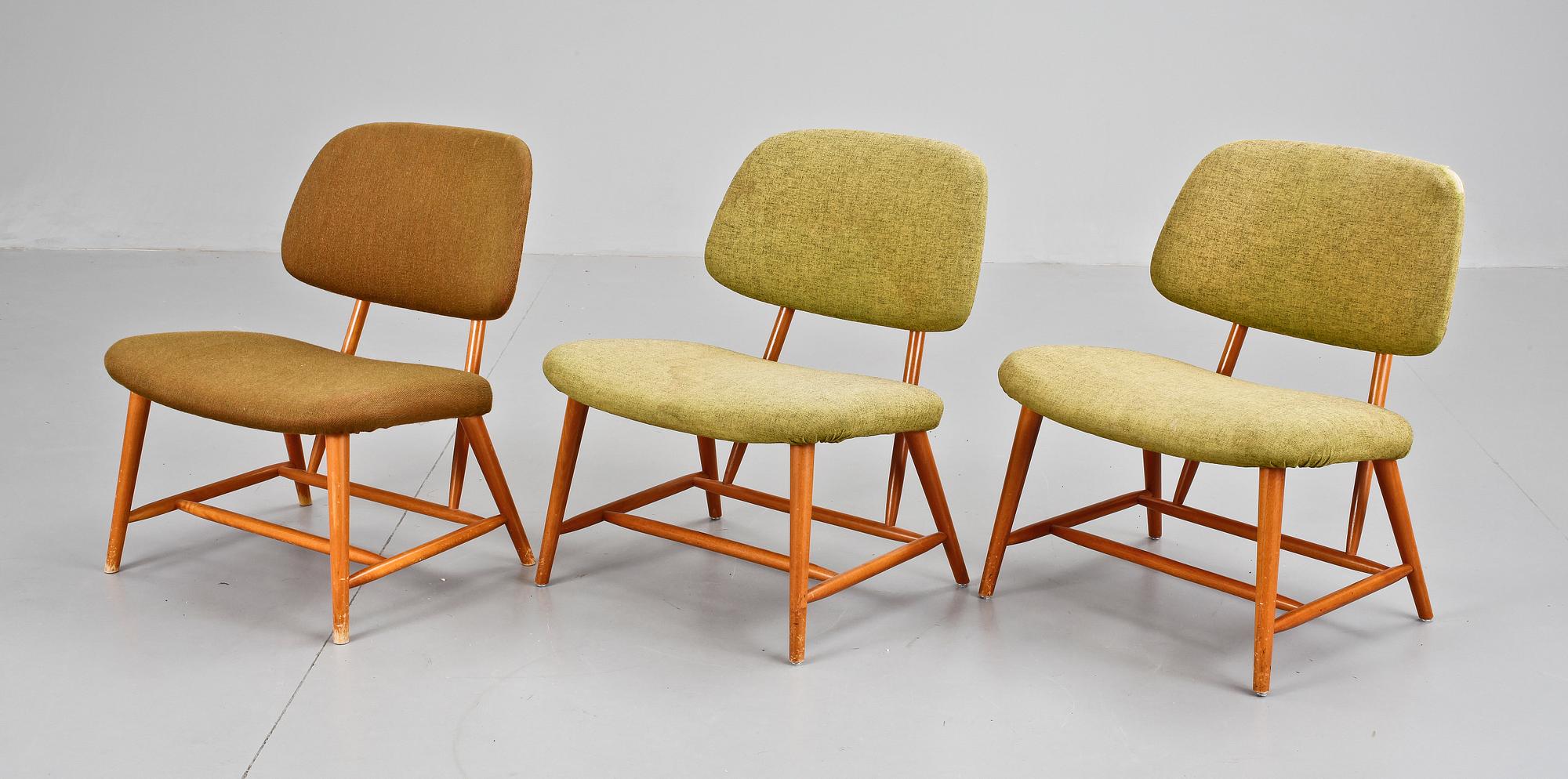 STOLAR, 3 st, "TE-VE", Alf Svensson för Bra Bohag, Ljungs industier AB.