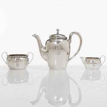 A 3-piece Swedish silver coffee service, marks of K. Anderson, Stockholm 1923-24.
