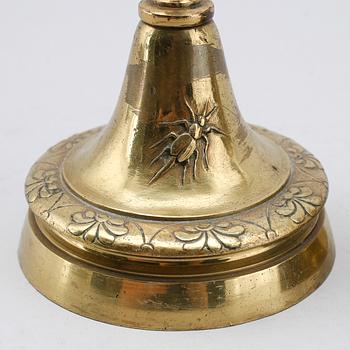 LJUSSTAKAR, 1 par, förgylld brons, 1800-tal.