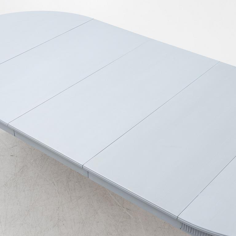 A gustavian style painted dining table, second half of the 20th century.
