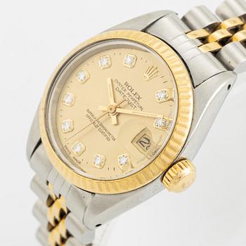 Rolex, Oyster Perpetual, Datejust, "Diamond Dial", wristwatch, 26 mm.