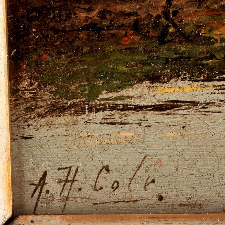 OKÄND KONSTNÄR, olja på duk, England, 1800-talets slut. Bär sign AH Cole.