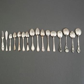 BESTICK, 19 delar, silver, 1800-1900-tal.