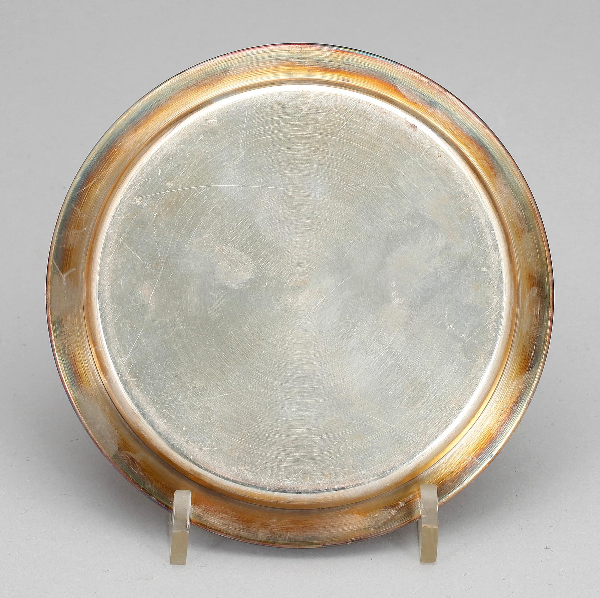 SKEDAR, 4 st, samt FAT, silver, bl.a. C G Hallberg, Stockholm, 1938. Vikt ca 274 gram.