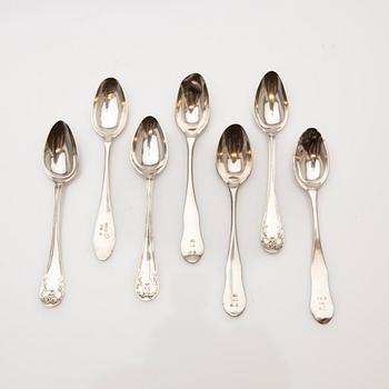 Coffee spoons, 7 pieces, silver, 1810-1903, Sweden.