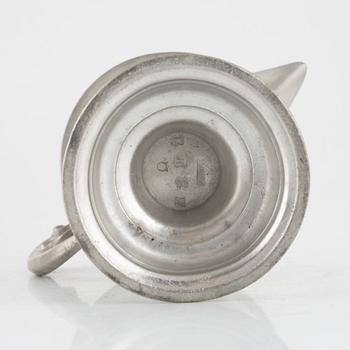 A pewter water-jug, mark of Henning Gustaf Pschorn, Stockholm 1731.