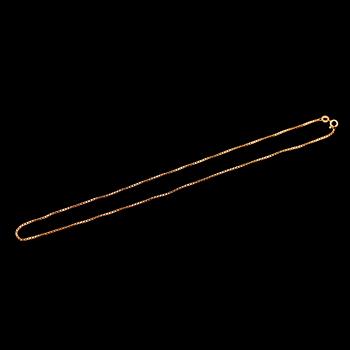 KEDJA SAMT RING, 18 k guld. Total vikt ca 8 g.