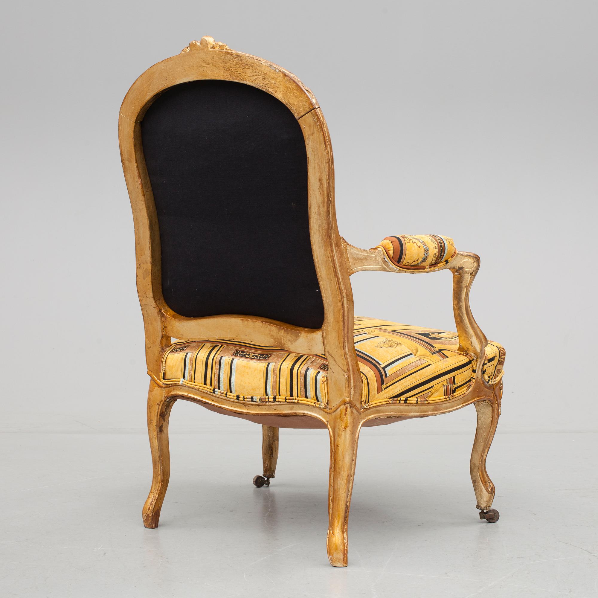 KARMSTOL, Louis XV-stil, sent 1800-tal.