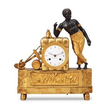 An Empire early 19th century mantel clock by Gustaf Undén, master 1800.