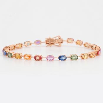 Multir coloured sapphire bracelet.