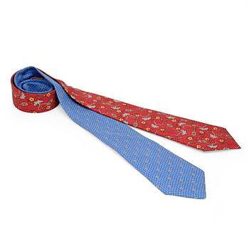 599. HERMÈS, två stycken slipsar.