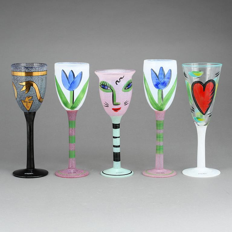 POKALER 5 st, Ulrica Hydman-Vallien, Kosta Boda.