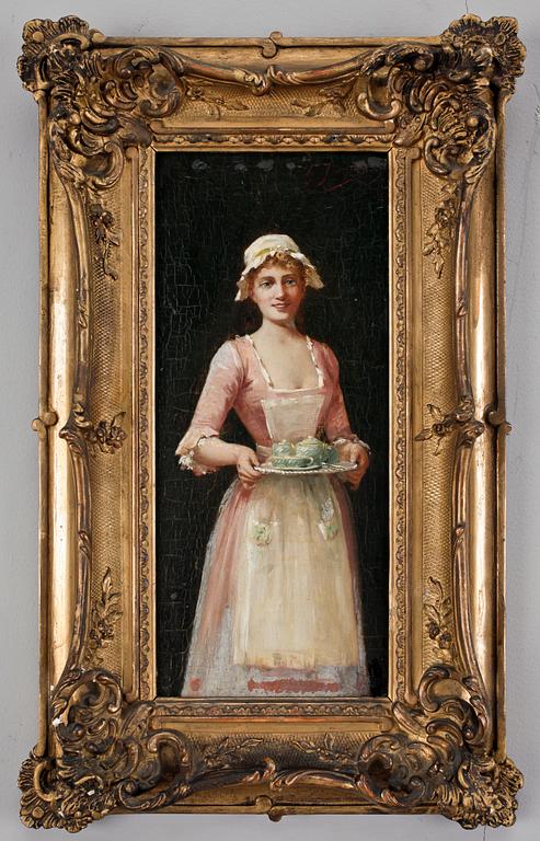 GUSTAVE JEAN JAQUET, tillskriven, olja på pannå. Otydl sign.