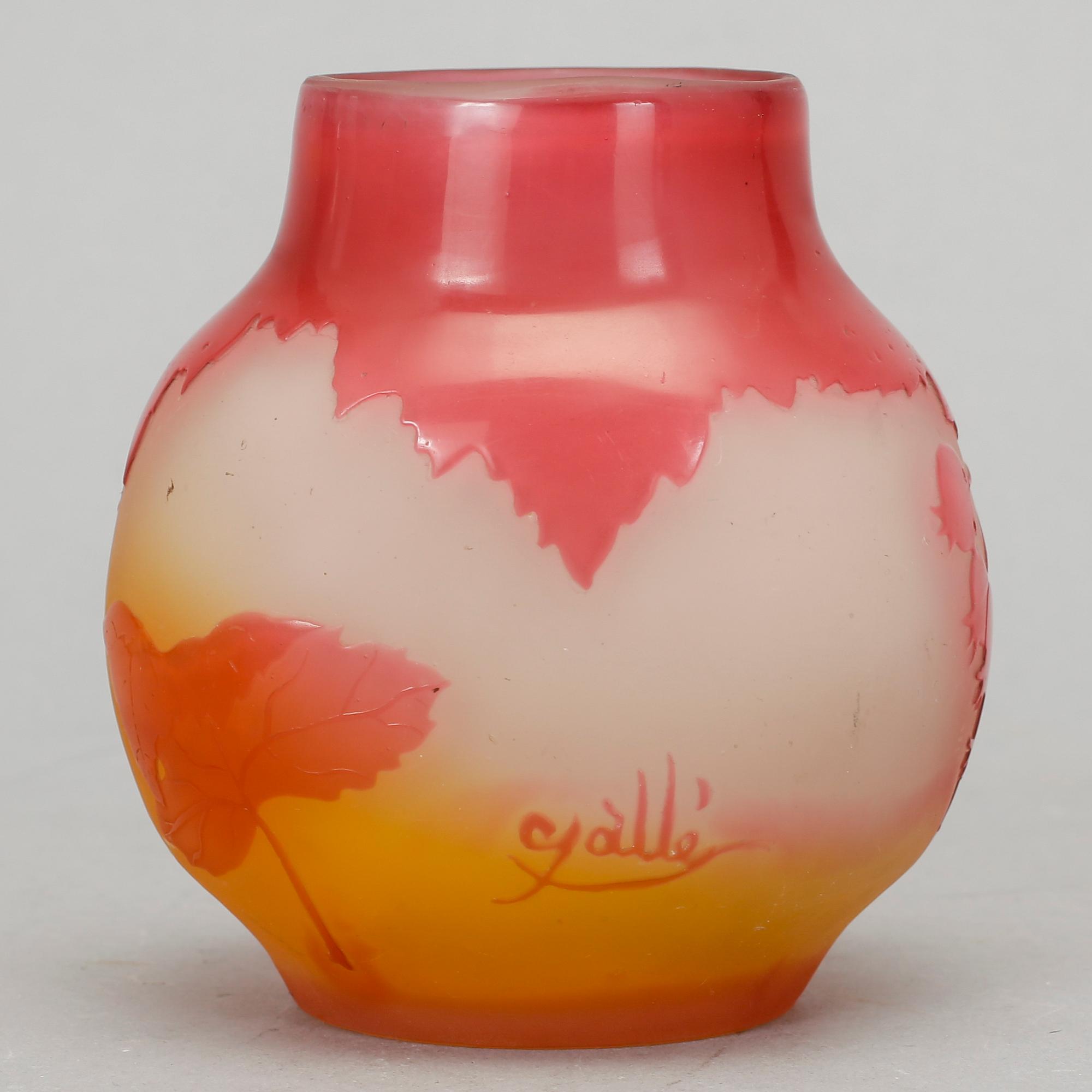 VAS, glas. Emile Gallé, Nancy, Frankrike, 1900-talets början.