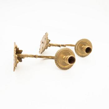 Wall sconces, a pair, bronze, Louis XV.