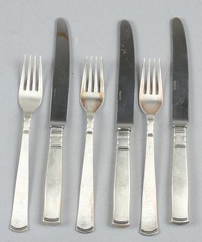 SMÖRGÅSBESTICK, 38 st. Silver "Rosenholm", div årtal. Tot 1200 g.