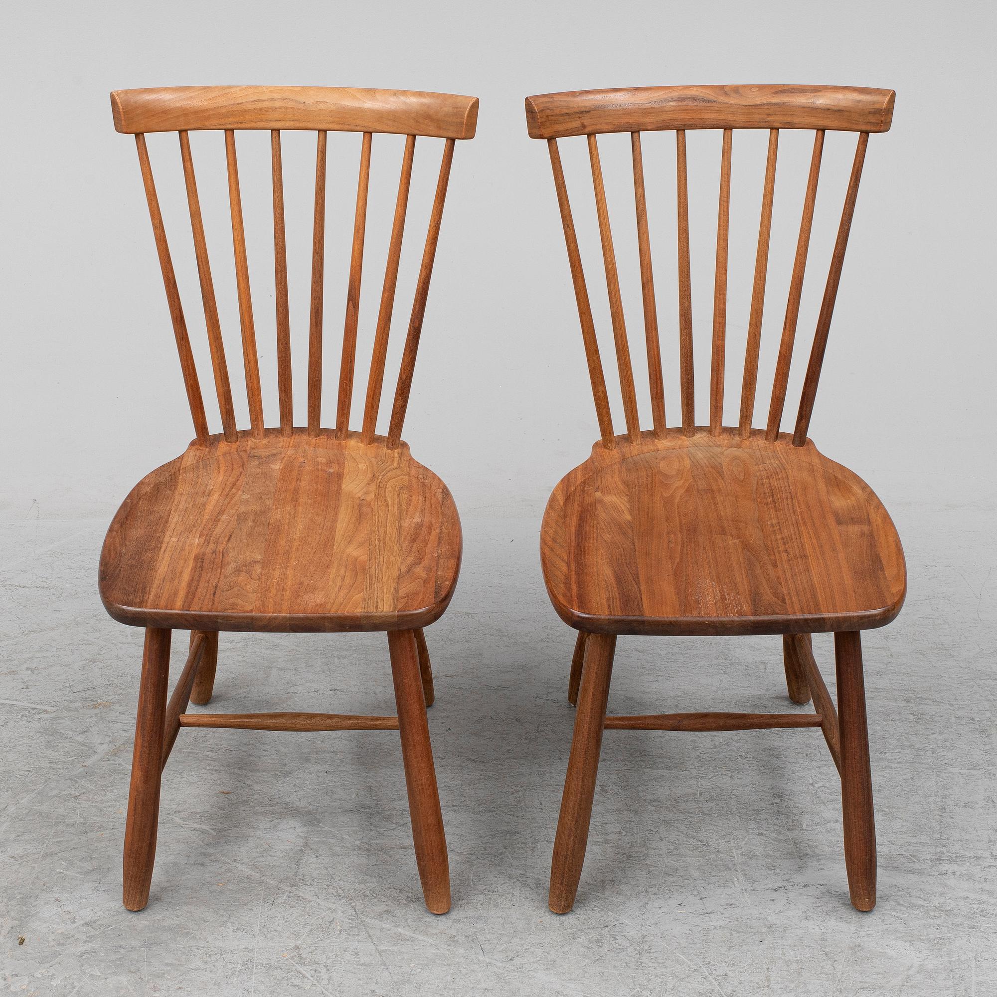 Six chairs by Carl Malmsten, limited edition, for Stolab, 2012.