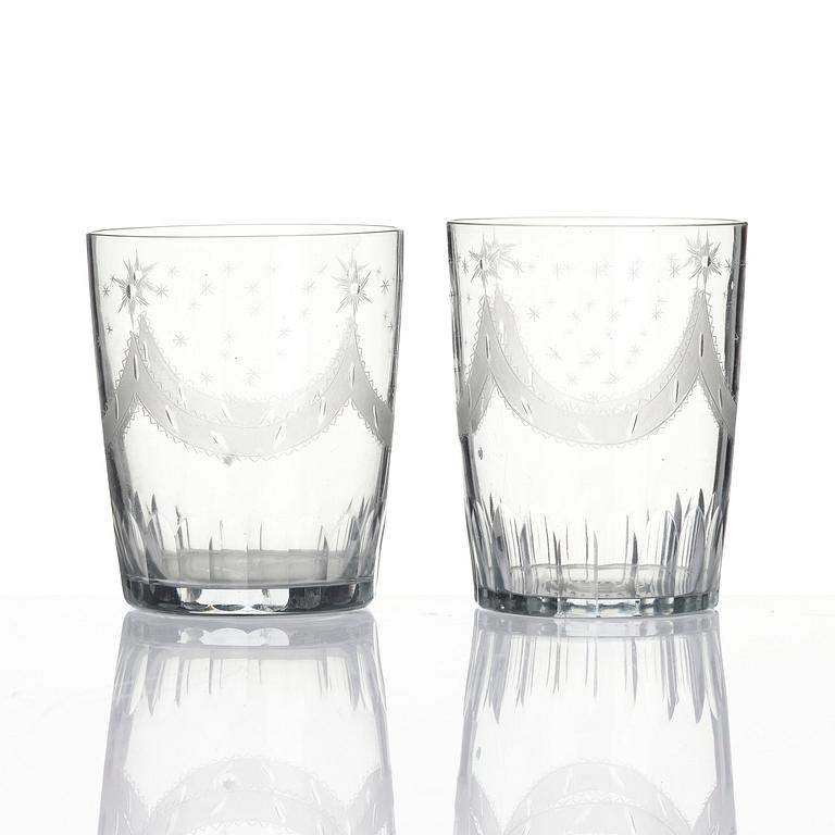 Selter glass, twelve pieces, Sweden circa 1800, Late Gustavian.