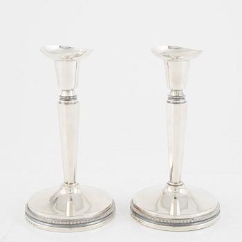 Eric Löfman, candlesticks, a pair, silver. KG Markström, Uppsala 1977.