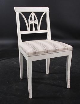 SOFFA SAMT 6 STOLAR, empire, märkta Johannes Nilsson, Lindome. Verksam i Skäggered och levde mellan 1777-1836.