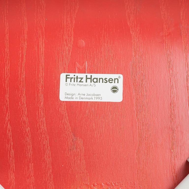 Eight "Seven" chairs, designed by Arne Jacobsen for Fritz Hansen, 1995.