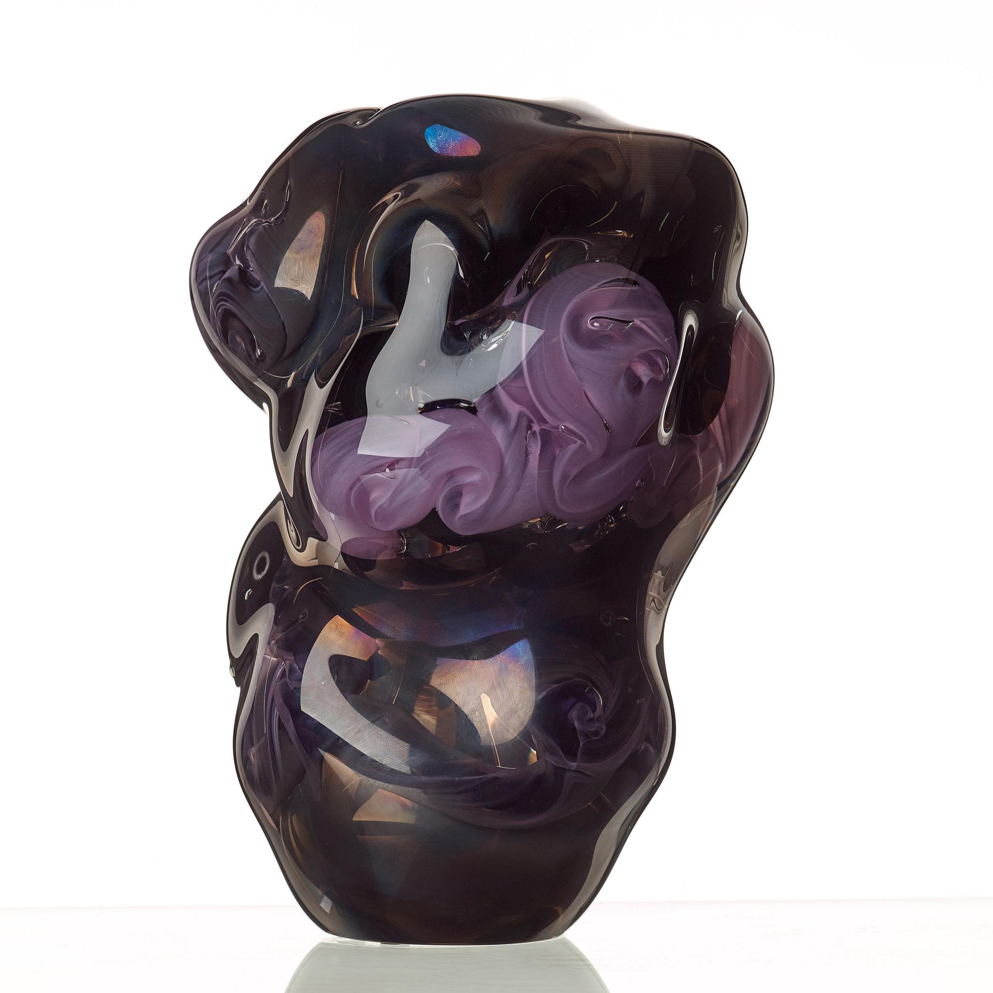 Per B. Sundberg, a unique Per B Sundberg glass vase, Orrefors, Sweden 1998.