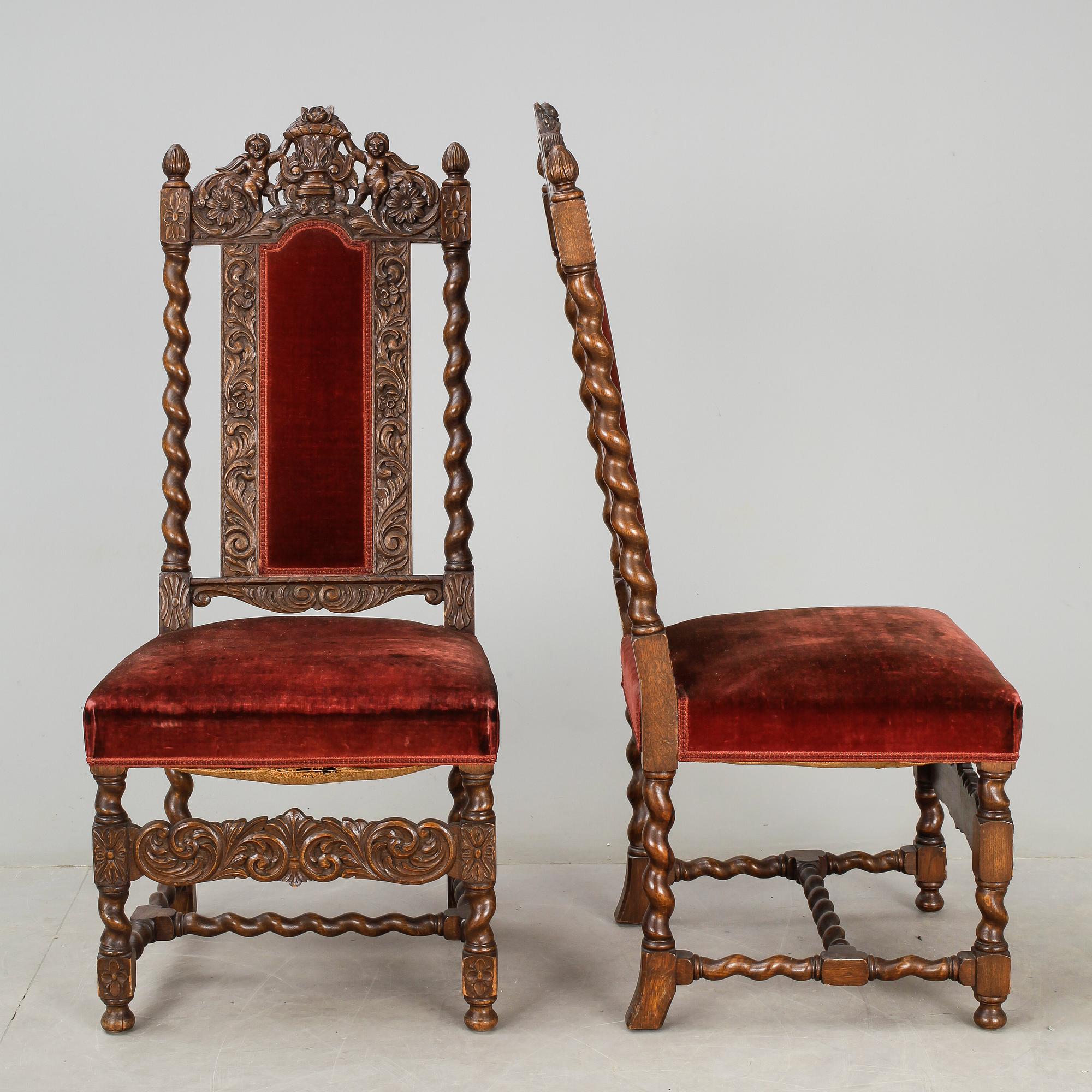 STOLAR, 2 st. Barockstil. 1900-talets början.