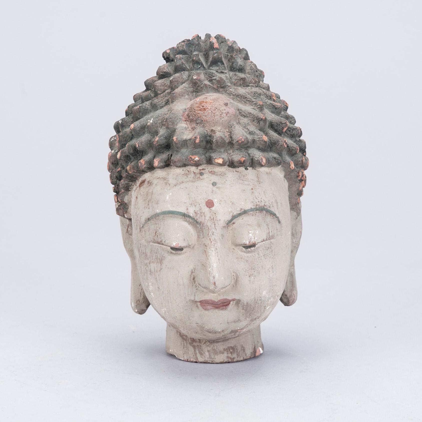 BUDDHA, skulptur, trä, Kina, 1900-talets mitt.
