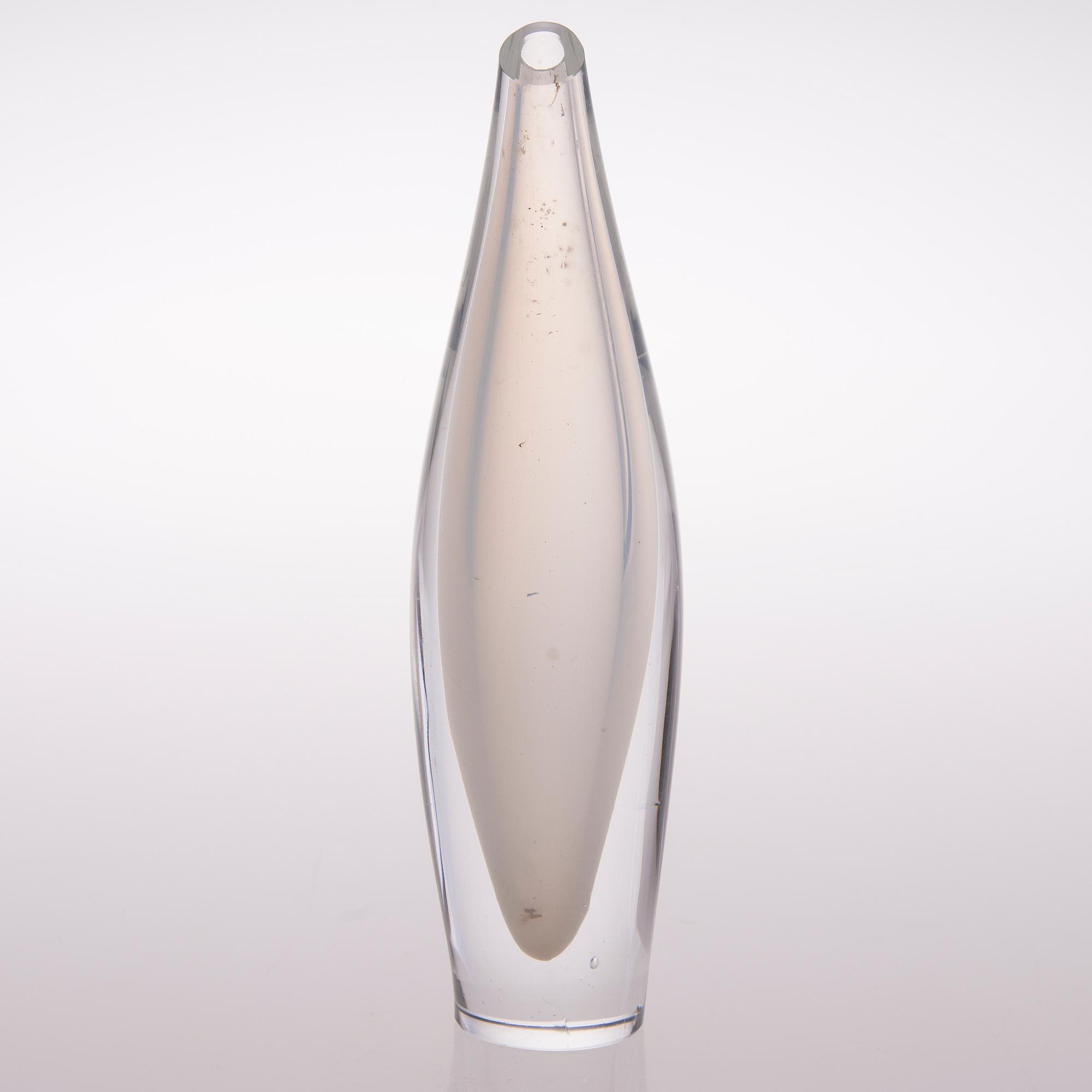 TAPIO WIRKKALA, MALJAKKO, "Kalanrakko" 3299, taidelasi. Signeerattu Tapio Wirkkala -56 Iittala.