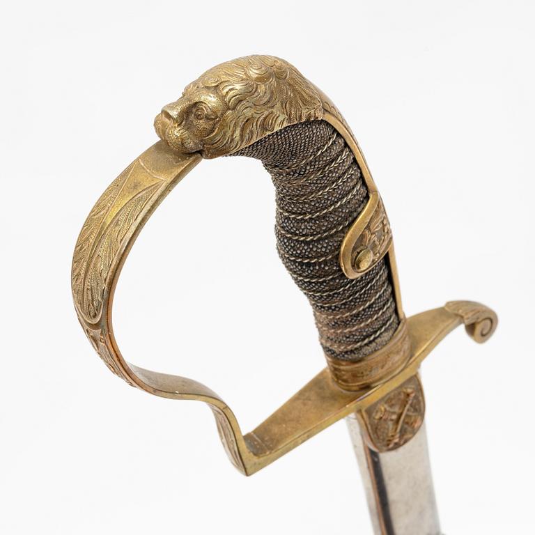 Sabel, tysk, för officer, 1800-talets slut, med balja.