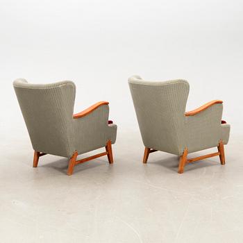 Armchairs, a pair from the 1940s/50s.