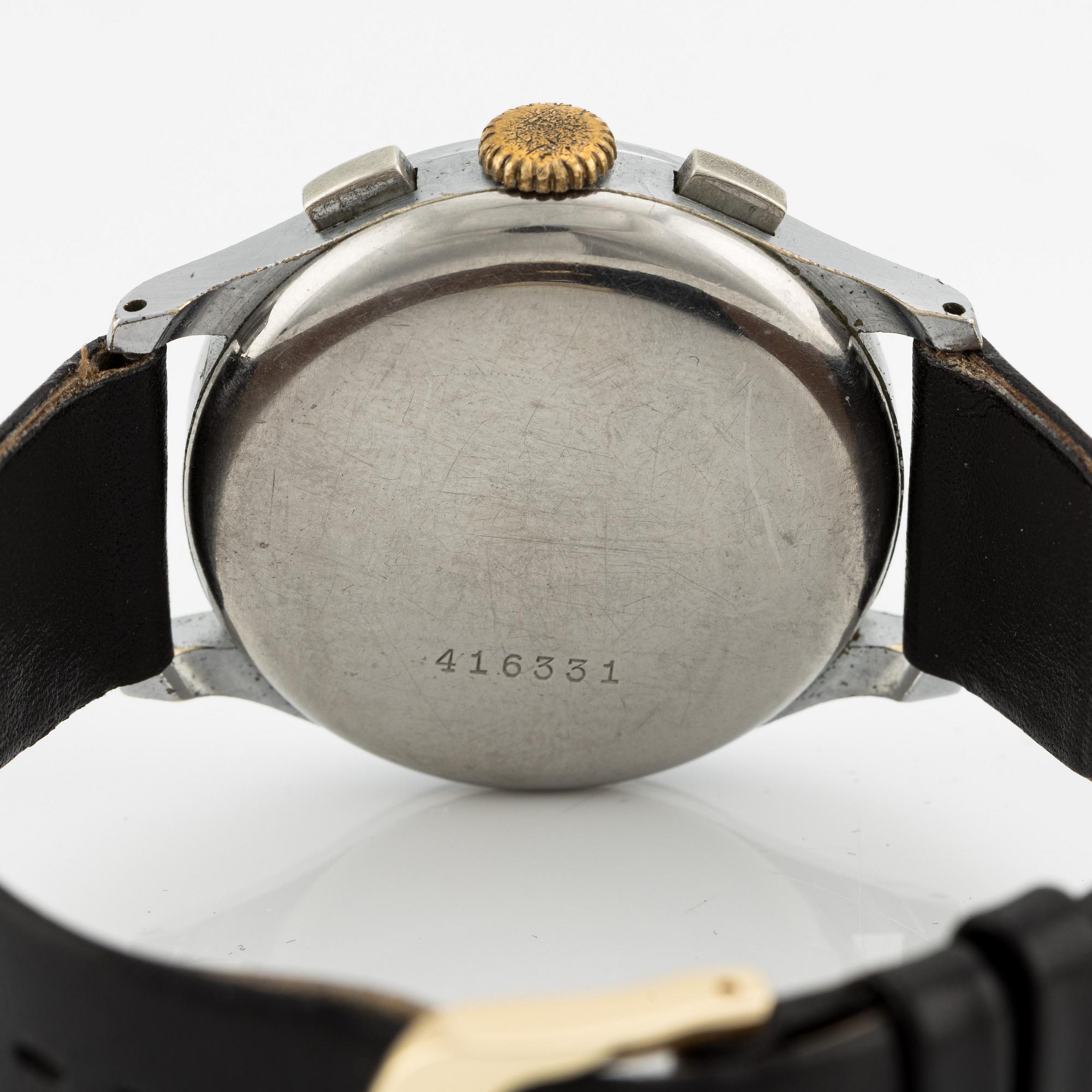 Kronometer Stockholm, wristwatch, chronograph, 34 mm.