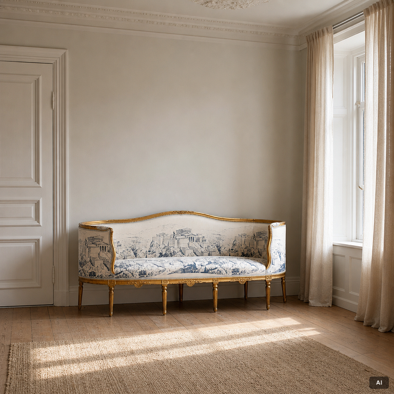 Sofa, Gustavian style, second half of the 19th century.