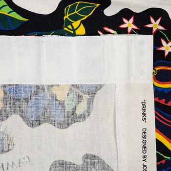 Josef Frank, gardiner, ett par, "Drinks", Firma Svenskt Tenn.