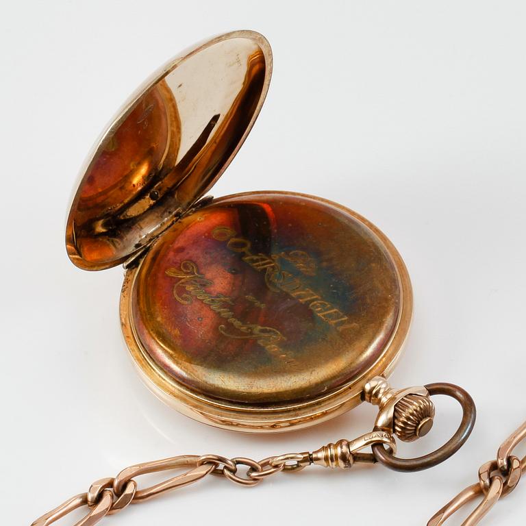 FICKUR, 14K guld, savonett, 1900-talets första hälft.