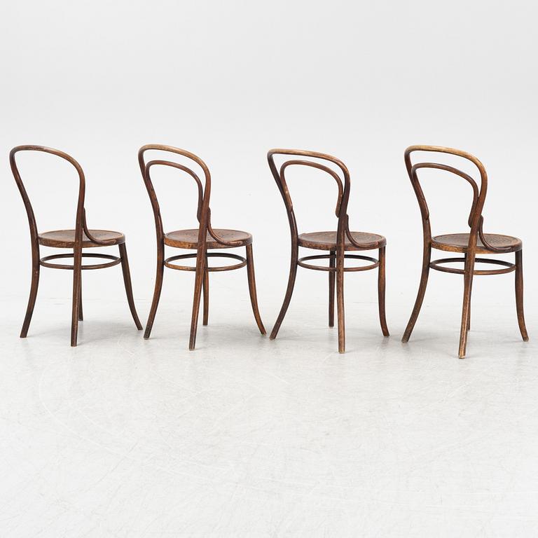 Cafestolar, fyra stycken, Josef Hoffmann samt Jacob & Josef Kohn, omkring år 1900.