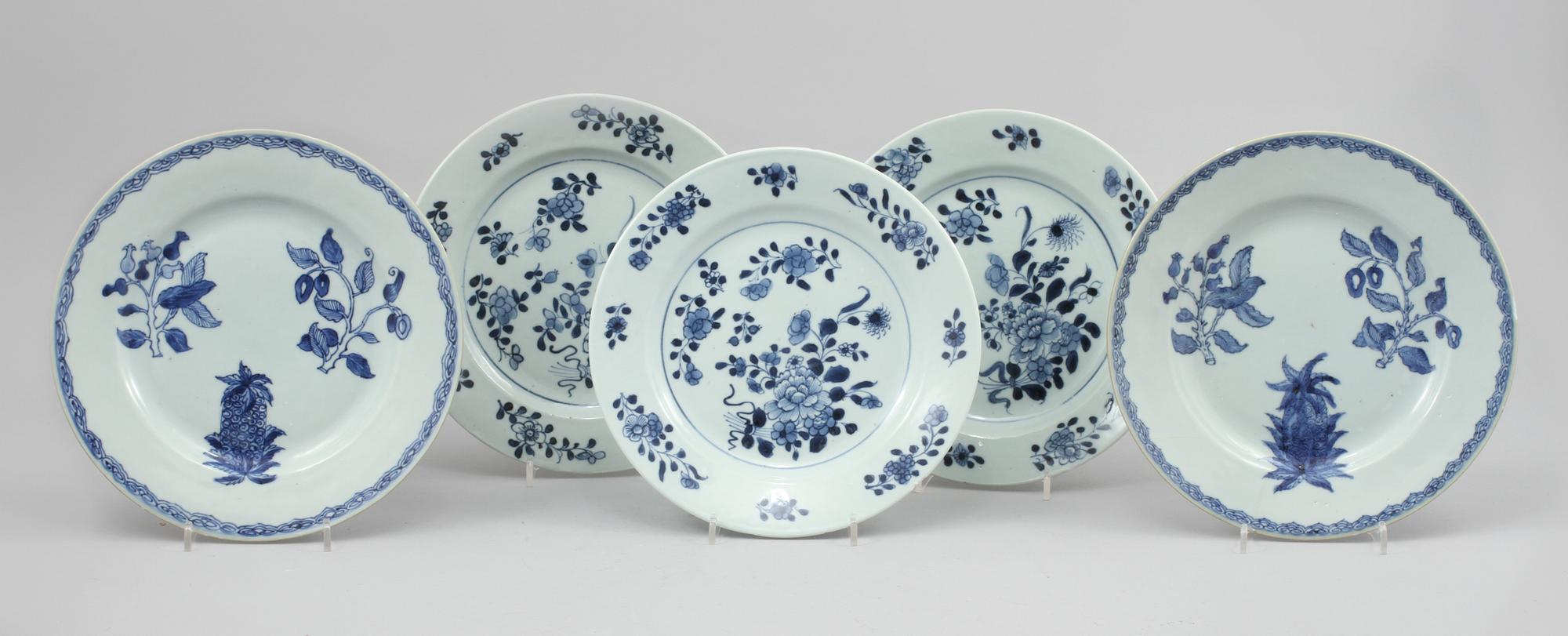 TALLRIKAR, 10 st, porslin, Kina, 1700-tal.
