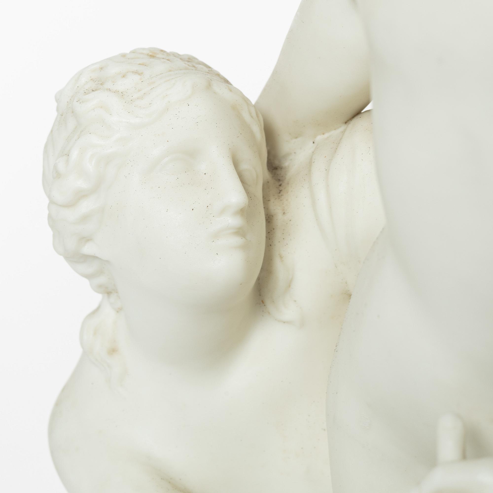 Johan Tobias Sergel, after, "Amor and Psyche", figurine, parian, early 20th century.