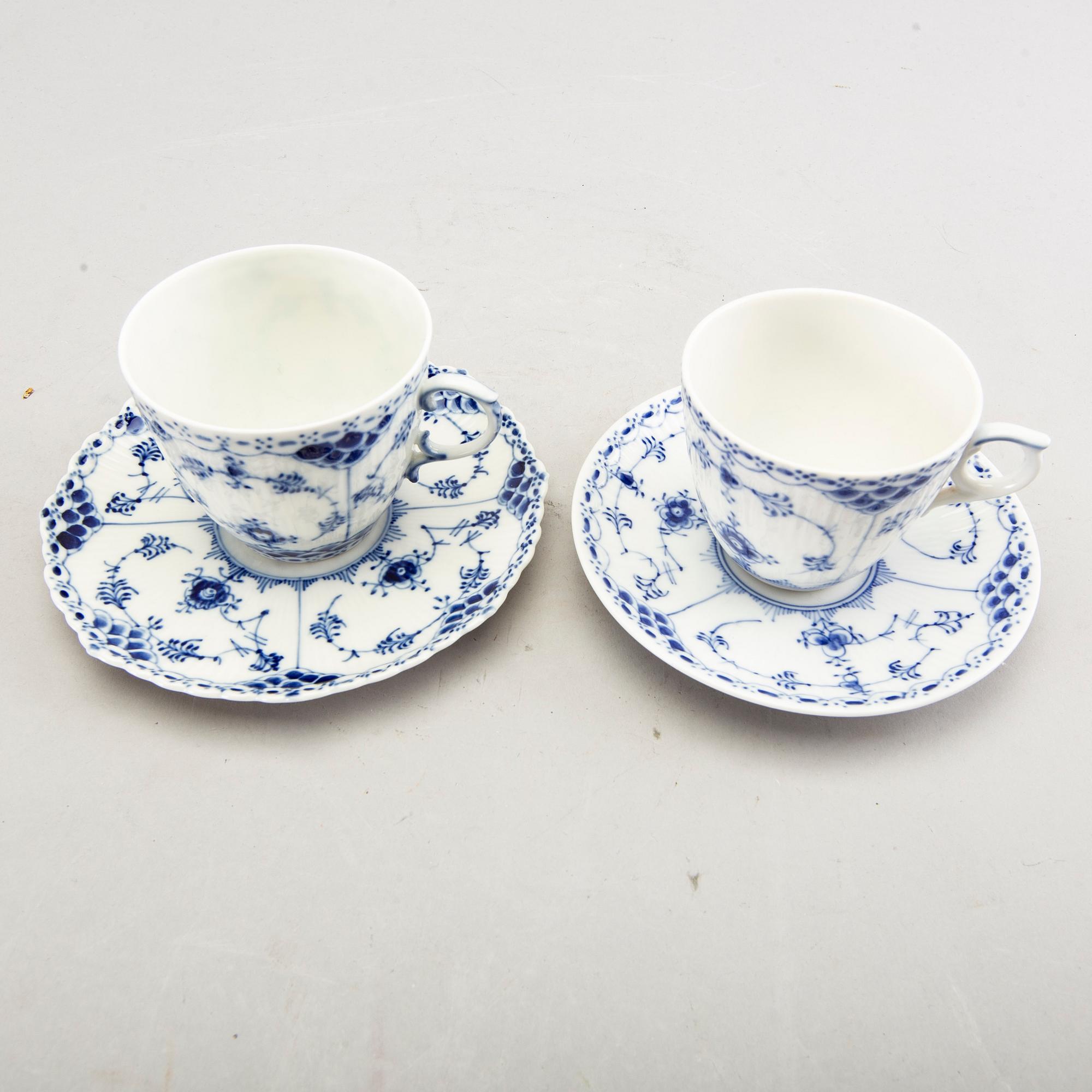 A Royal Copenhagen Musselmalet 74 pcs porcelain service alter part of the 20th century.