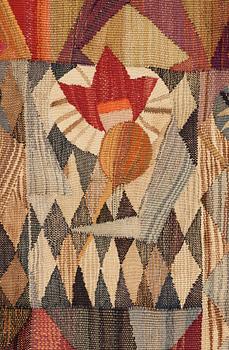 VÄVD TAPET. "Karneval". Gobelängvariant. 230 x 160,5 cm. Signerad AB MMF MR.