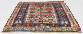 Rug, semi-antique, Kelim, approx. 170 x 122 cm.